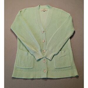 LOFT Women's Small Mint Green V-Neck Button Cardigan Academia Granny Cottagecore